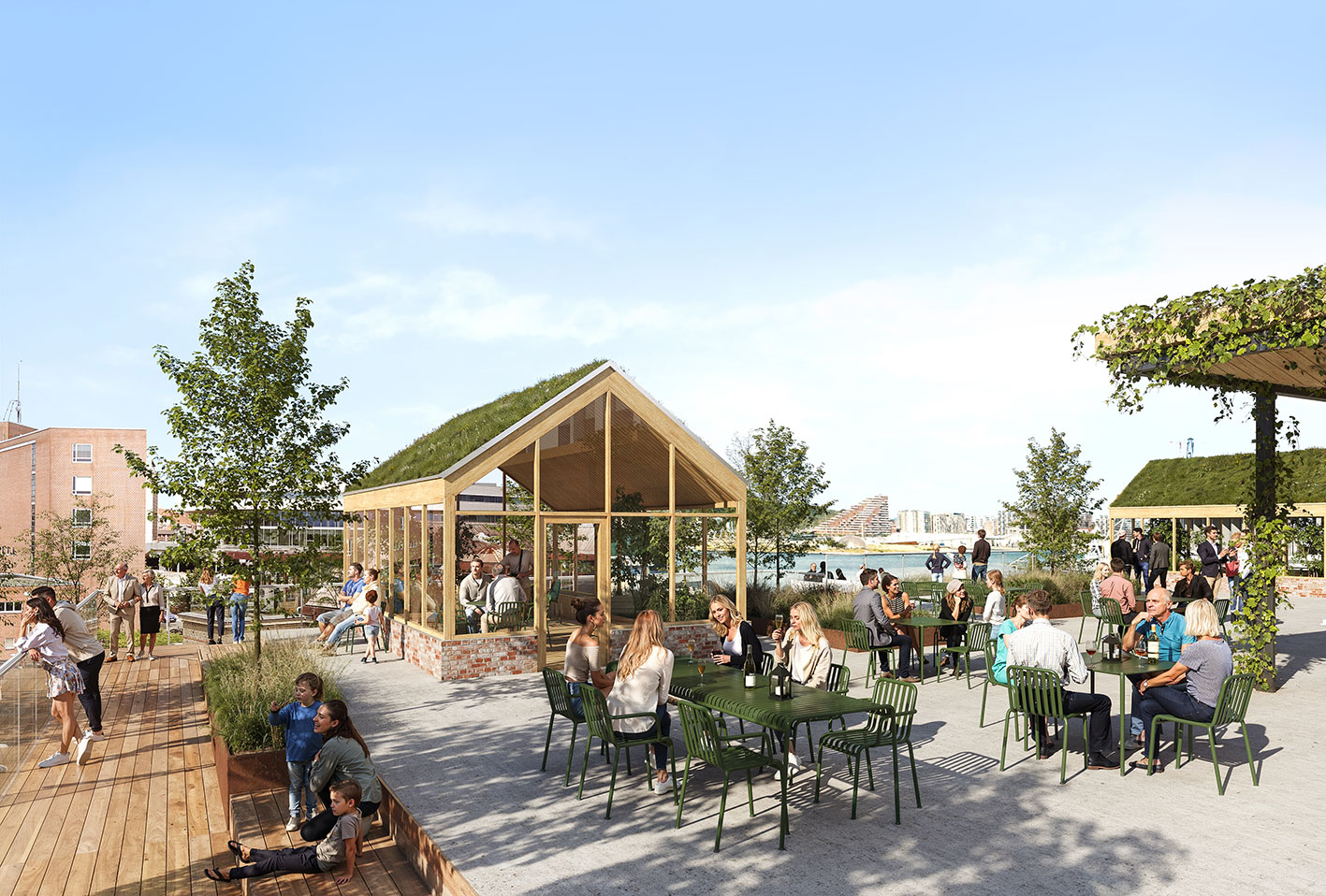 Taghaven på Mindet 6. Visualisering af Erik Nord Arkitekter